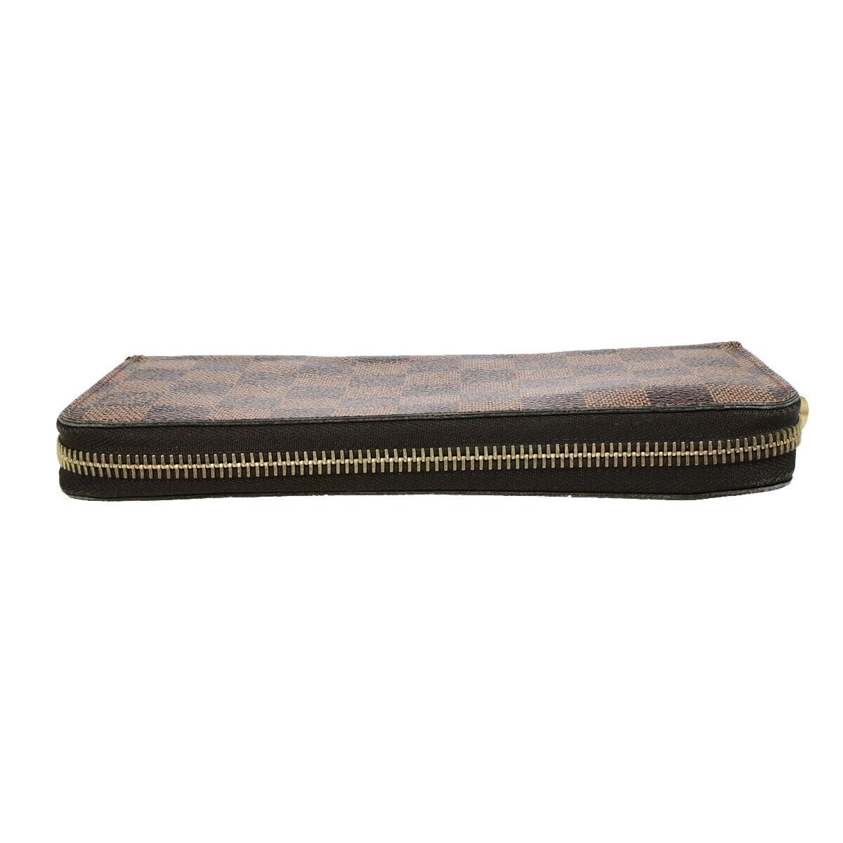 LOUIS VUITTON Zippy Wallet Long Bifold Purse Damier Leather Brown N60015 71EB896
