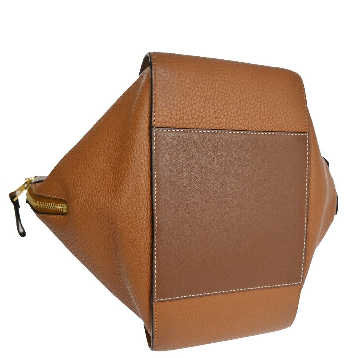 LOEWE Logo Hammock Small 2Way Shoulder Hand Bag Leather Brown Gold 636RJ395