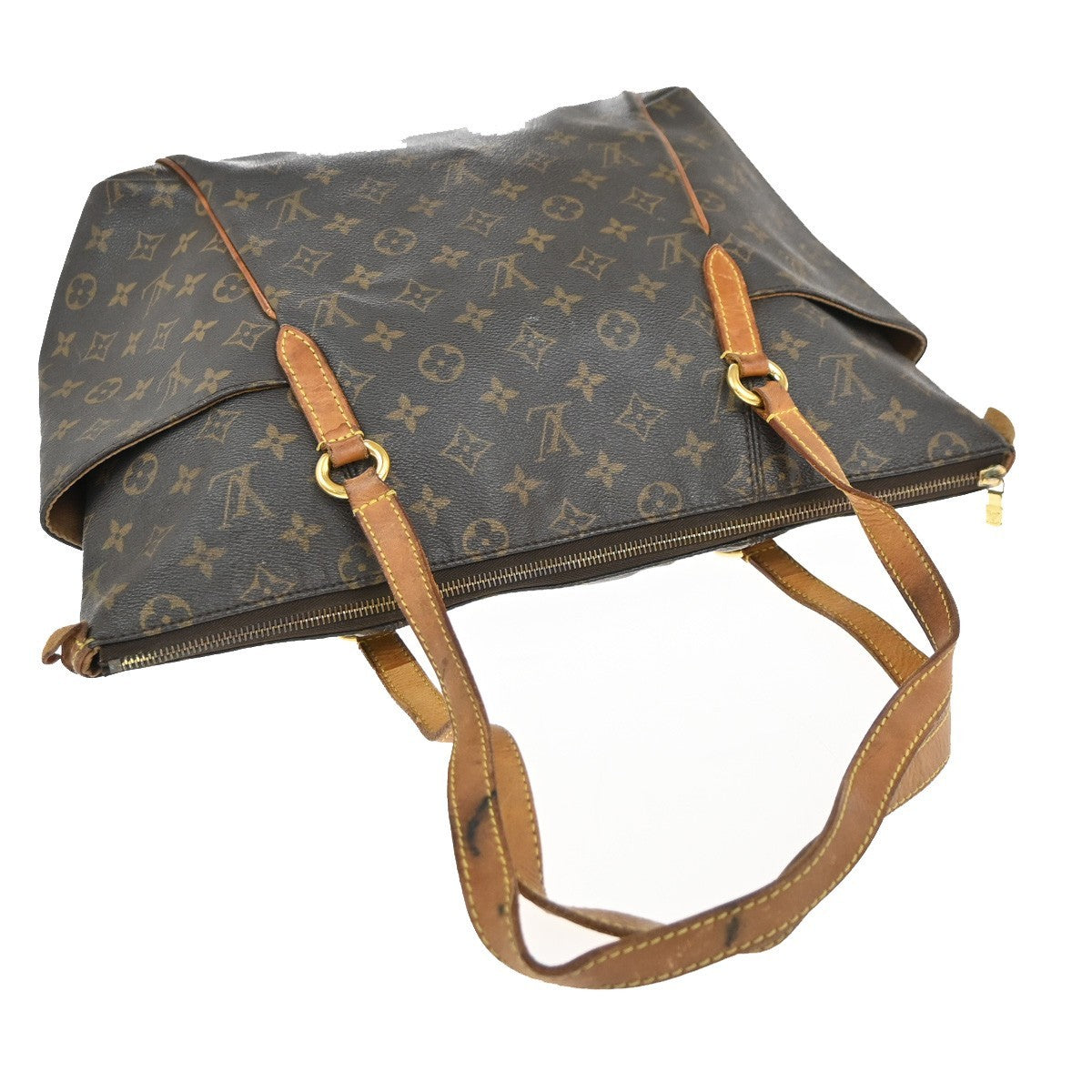 LOUIS VUITTON Logo Totally MM Shoulder Bag Monogram Leather Brown M56689 34EG374