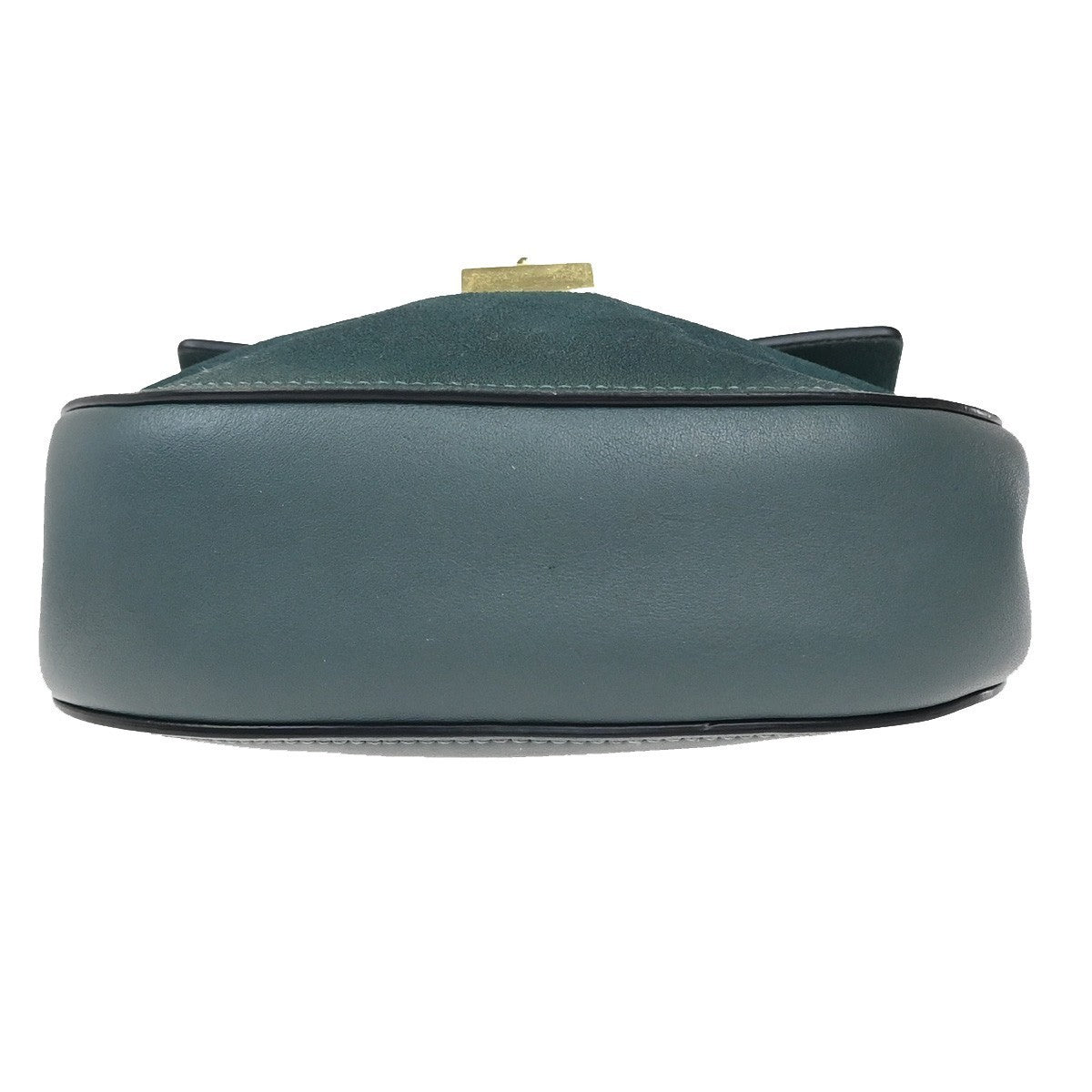 CHLOE Logo Drew Chain Mini Shoulder Bag Suede  Leather Blue GHW 35EG189