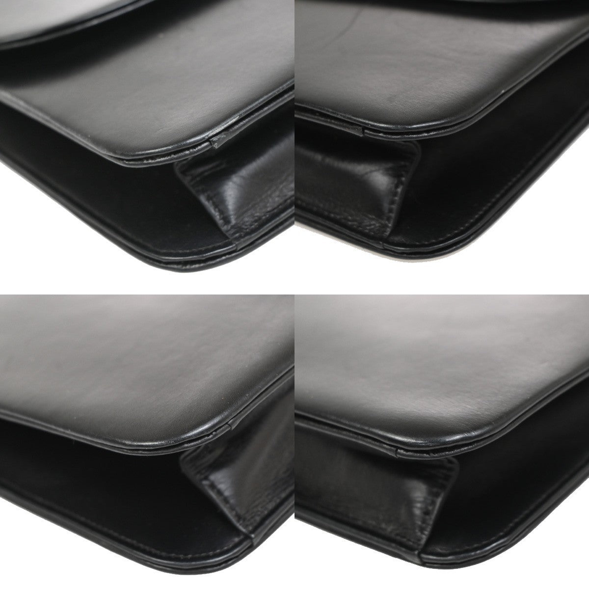 CHRISTIAN DIOR Logo Shoulder Bag Leather Black France GHW 31EG219