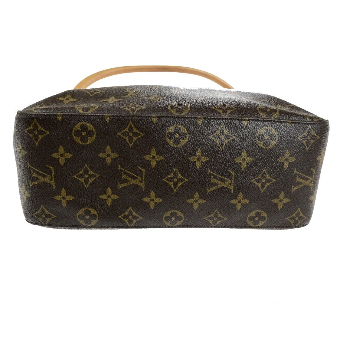 LOUIS VUITTON Logo Looping GM Shoulder Bag Monogram Leather Brown M51145 84ED412