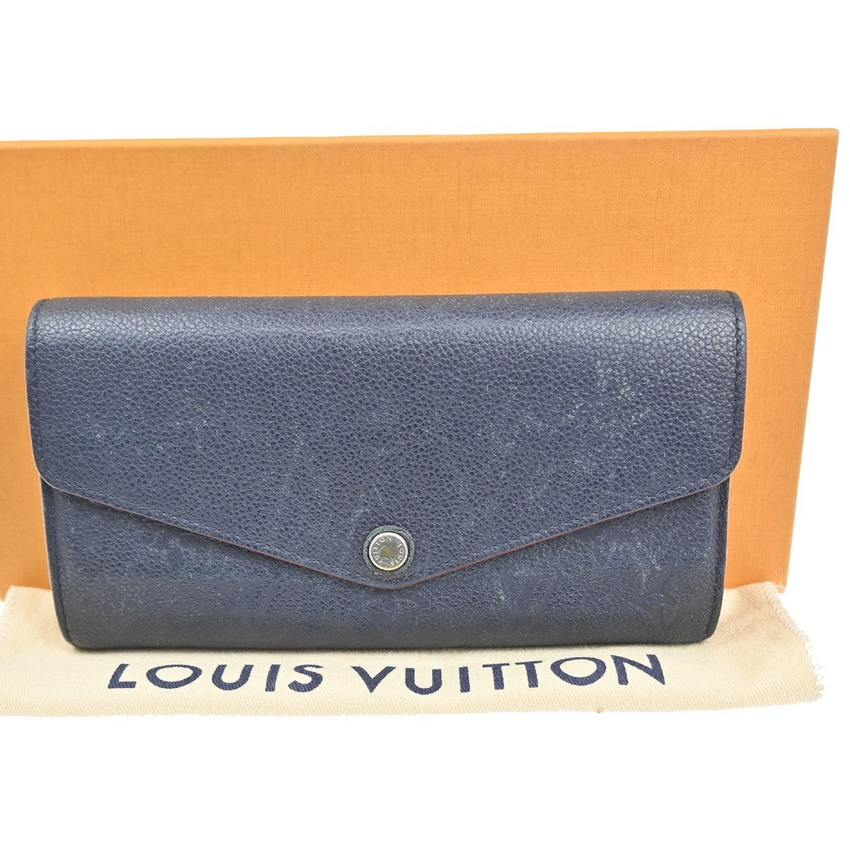 LOUIS VUITTON Portefeuille Sarah Wallet Monogram Empreinte Blue M62125 69MA195