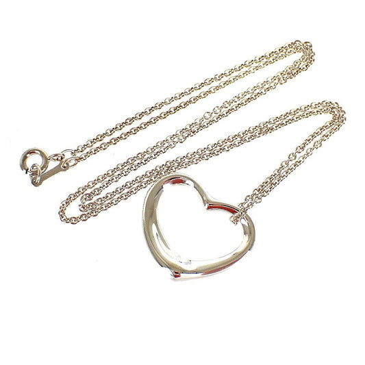TIFFANY & CO. Open Heart 22mm Necklace Silver 925 Elsa Peretti Accessory 01MZ861