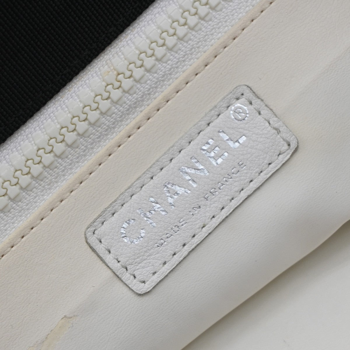 CHANEL Logo Valentine's Day Shoulder Tote Bag Canvas Leather Blue France 79RF678