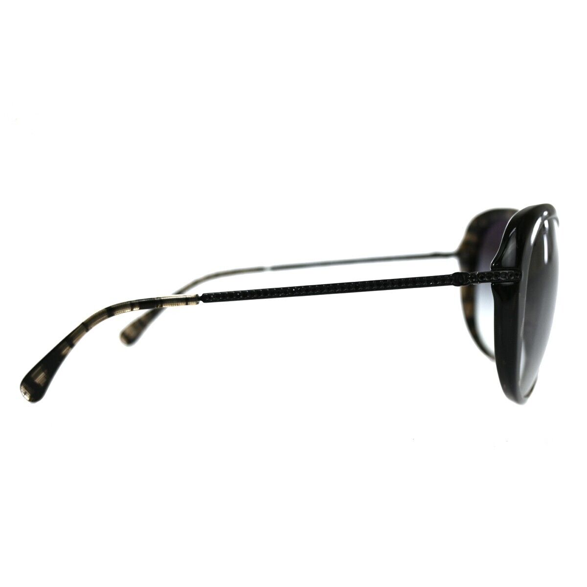 CHANEL CC Rhinestone Sunglasses Eye Wear Plastic Metal Black 5293-B-A 62FA052