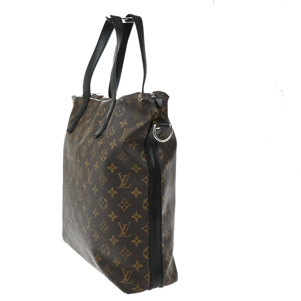 LOUIS VUITTON Kitan Hand Bag Monogram Macassar Leather Brown BK M40388 69KB449
