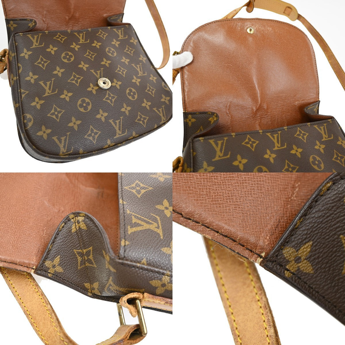 LOUIS VUITTON Saint Cloud GM Shoulder Bag Monogram Leather Brown M51242 66YJ074