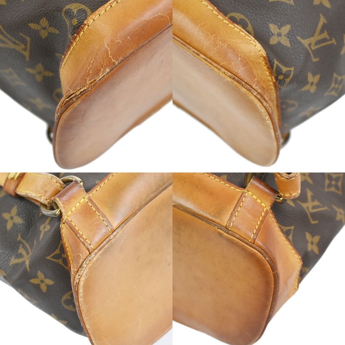 LOUIS VUITTON Montsouris GM Backpack Bag Monogram Leather Brown M51135 64ZA353
