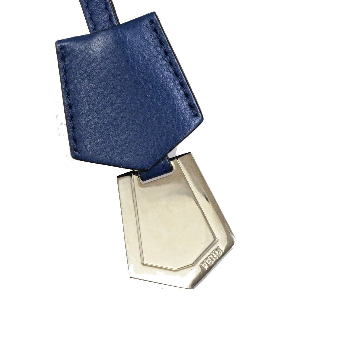 FENDI Logo By The Way 2Way Shoulder Hand Bag Leather Blue Silver Italy 88FB359