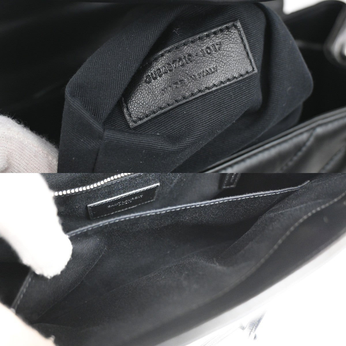 SAINT LAURENT YSL Logo LouLou Backpack Bag Leather Black SHW Italy 652LC599