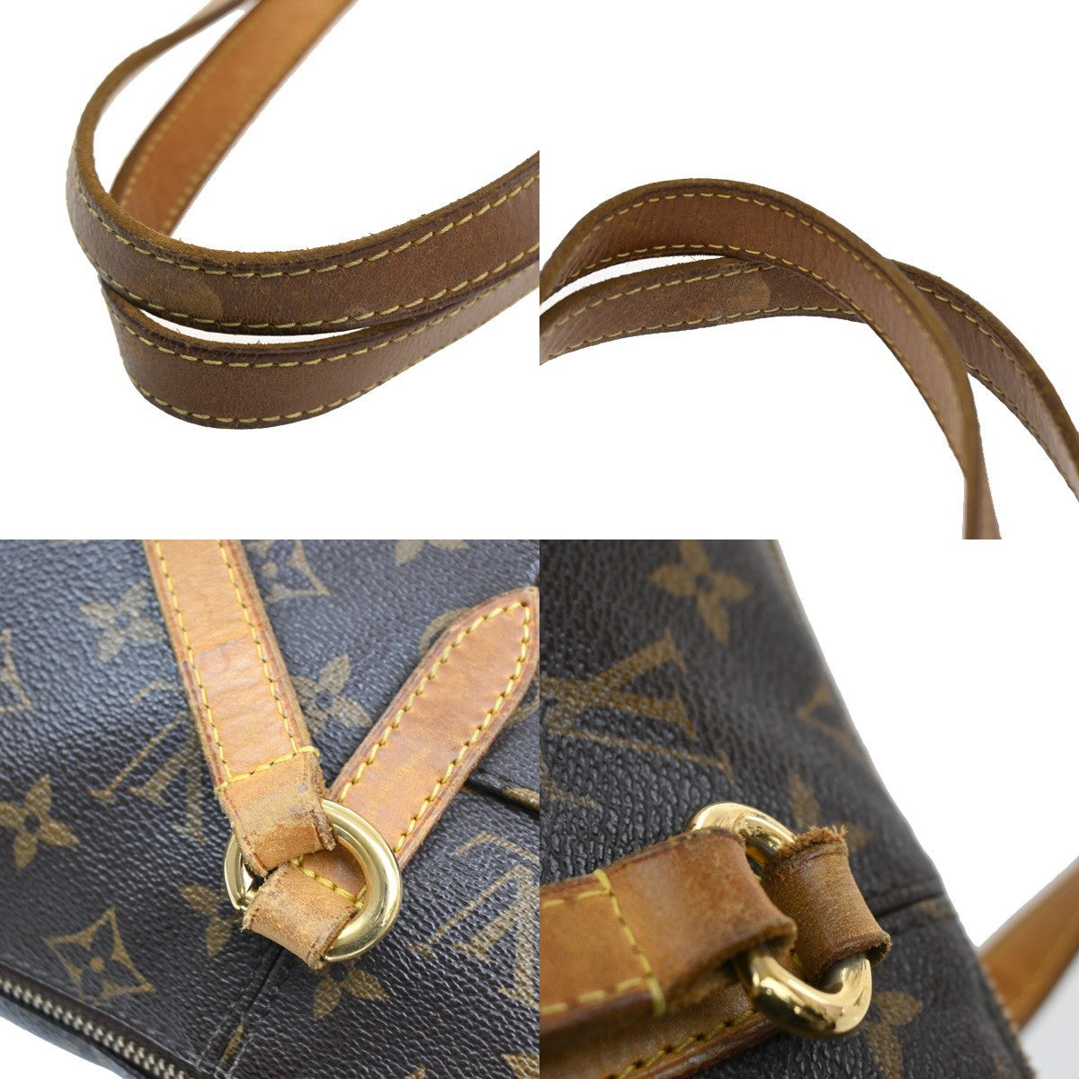 LOUIS VUITTON Logo Totally PM Shoulder Bag Monogram Leather Brown M56688 84CA422