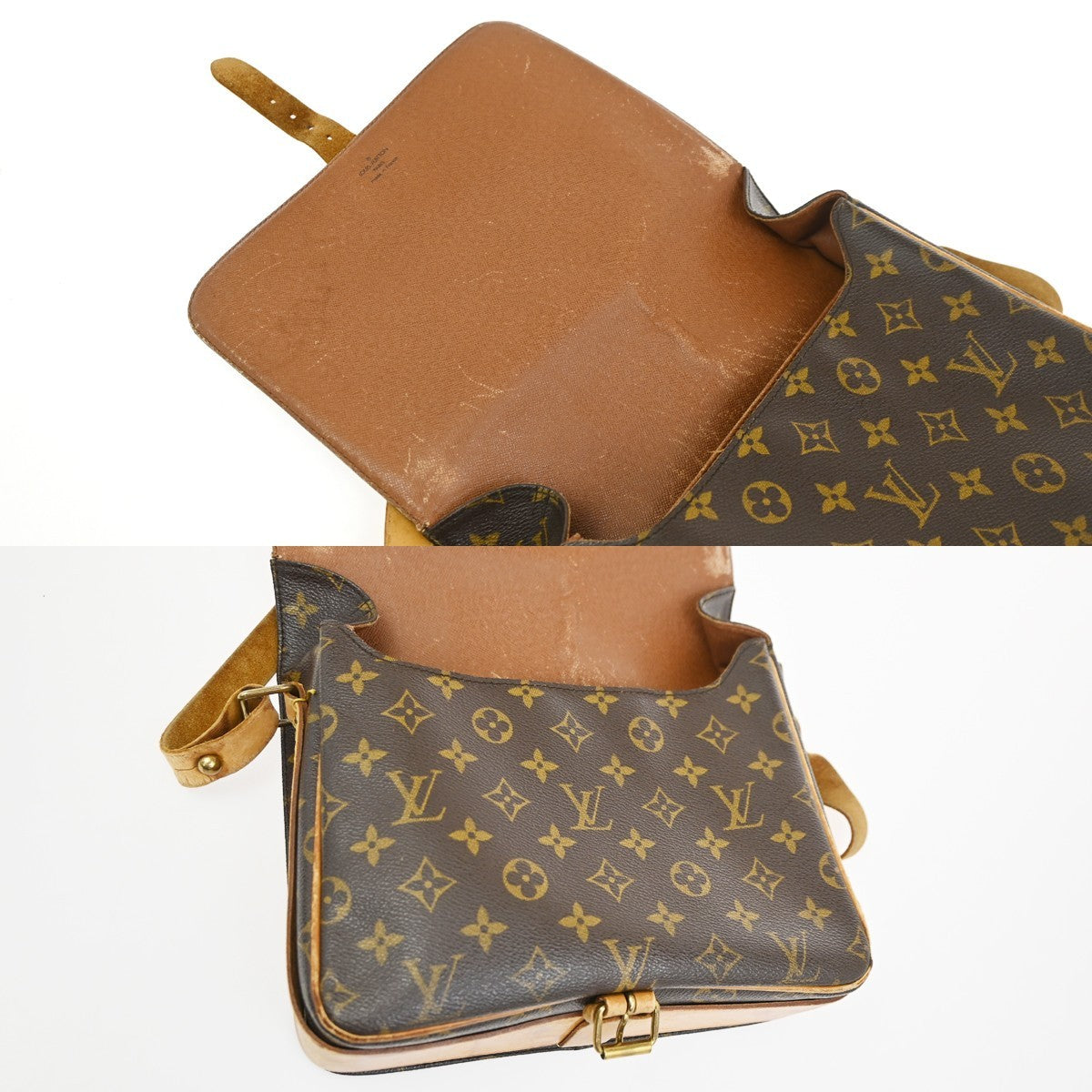 LOUIS VUITTON Cartouchiere GM Shoulder Bag Monogram Leather Brown M51252 30YJ163