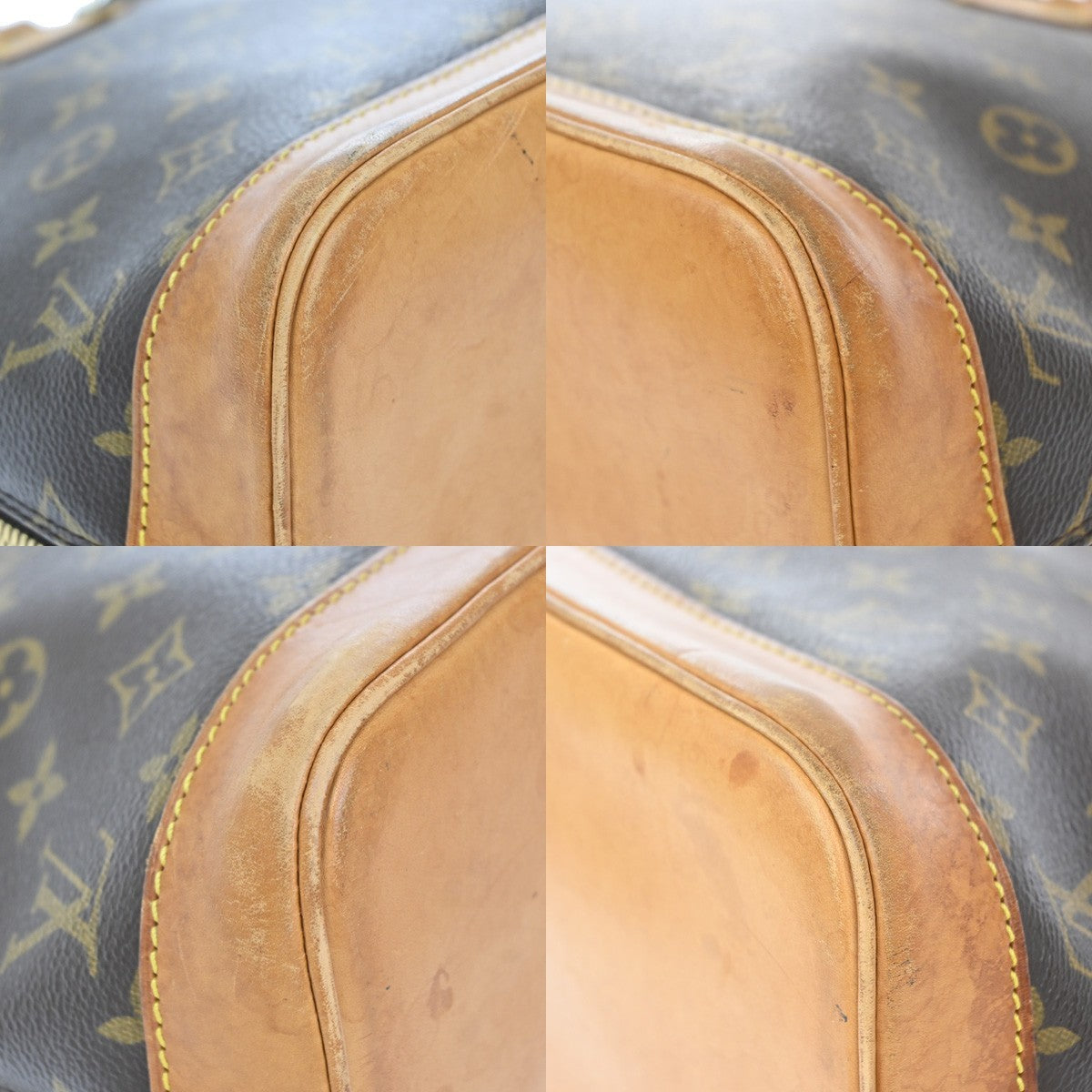 LOUIS VUITTON LV Logo Alma Hand Bag Monogram Leather Brown M51130 89YJ227