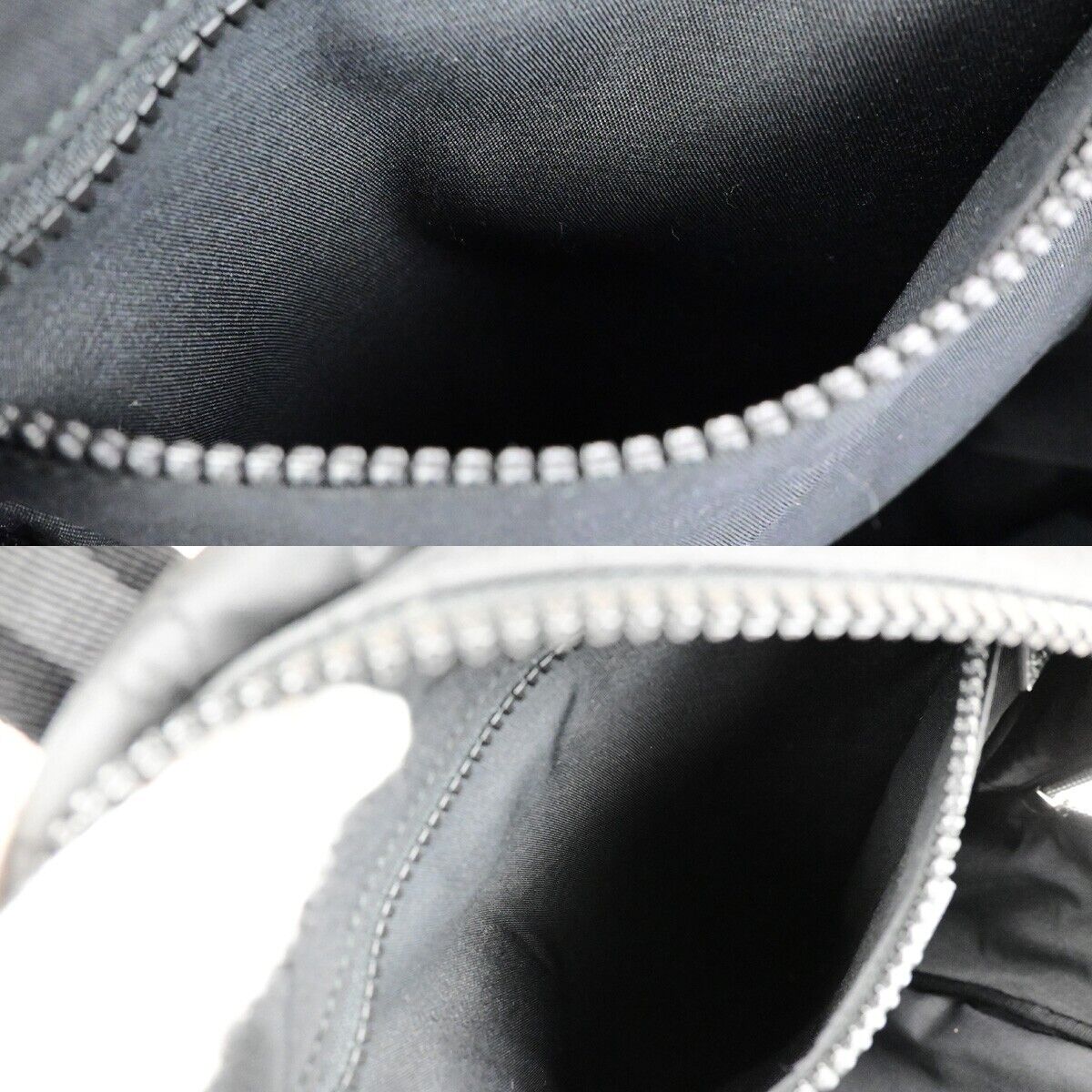 GUCCI Logo Sherry GG Pattern Backpack Bag Nylon Leather Black Italy 21RK735