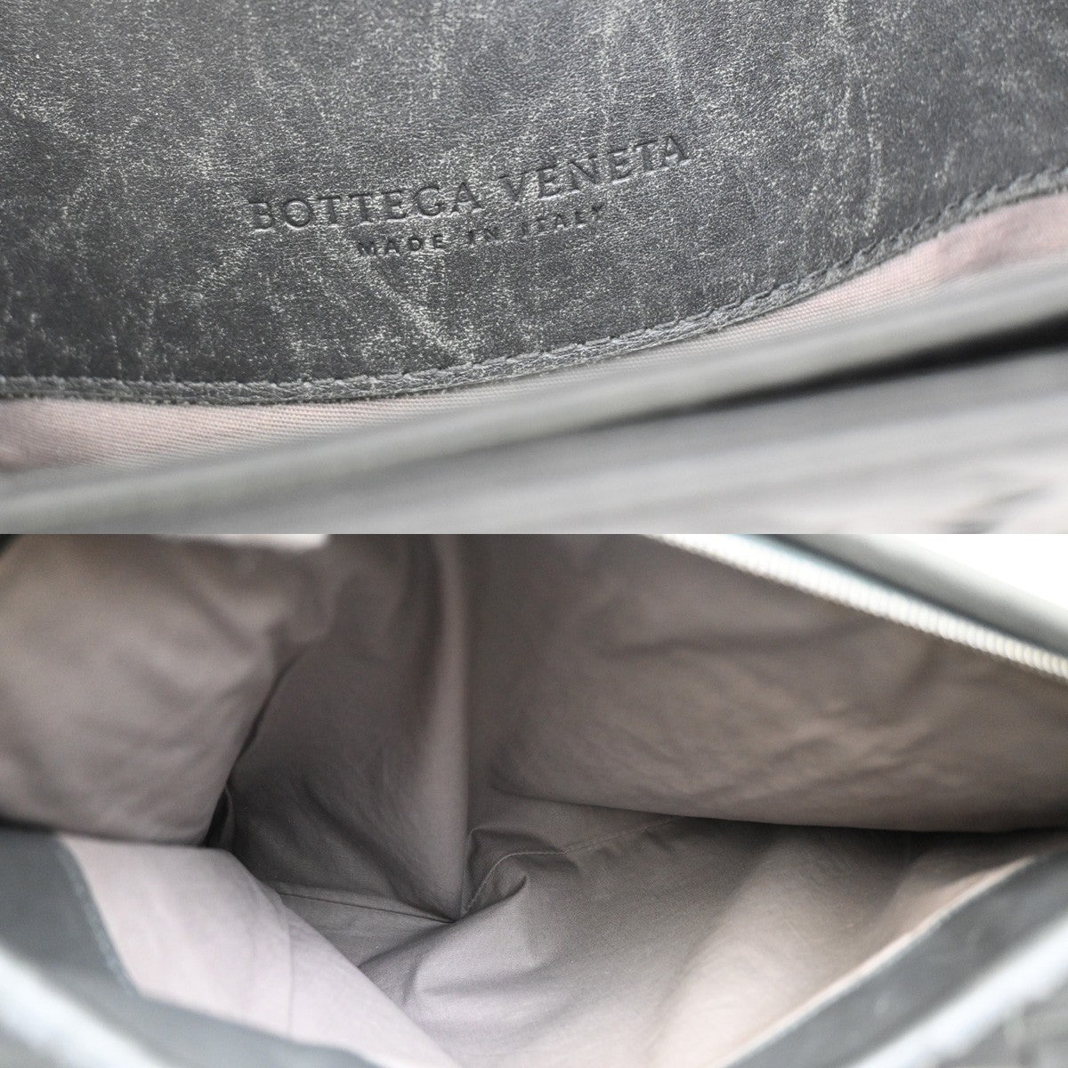 BOTTEGA VENETA Intrecciato Hand Bag Business Bag Leather Gray Italy 31KA816
