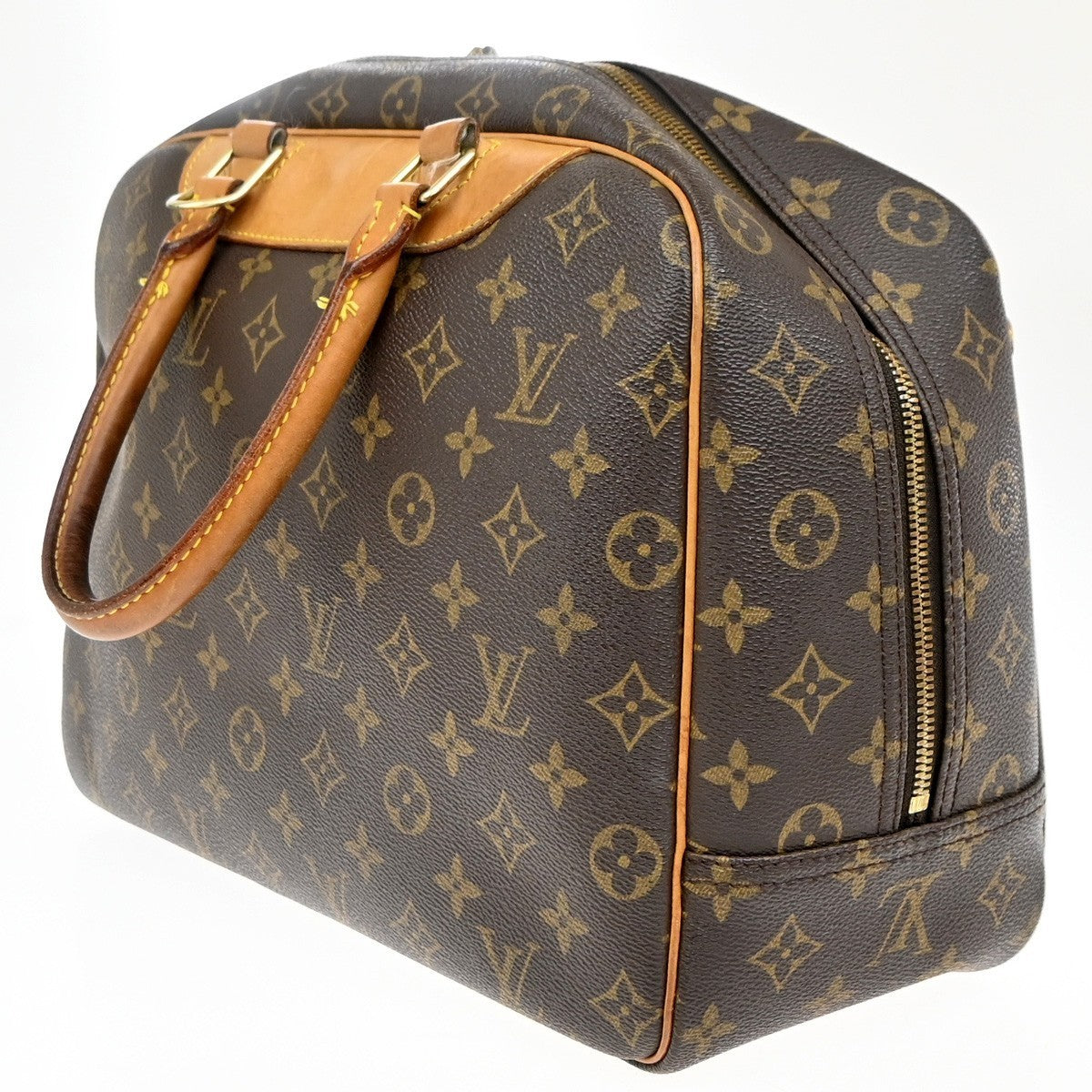 LOUIS VUITTON LV Logo Deauville Hand Bag Monogram Leather Brown M47270 86EG160