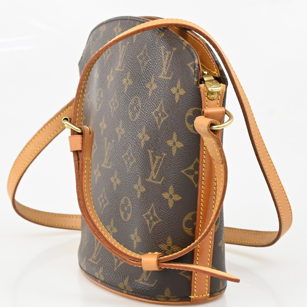 LOUIS VUITTON Logo Drouot Shoulder Bag Monogram Leather Brown M51290 76CA272