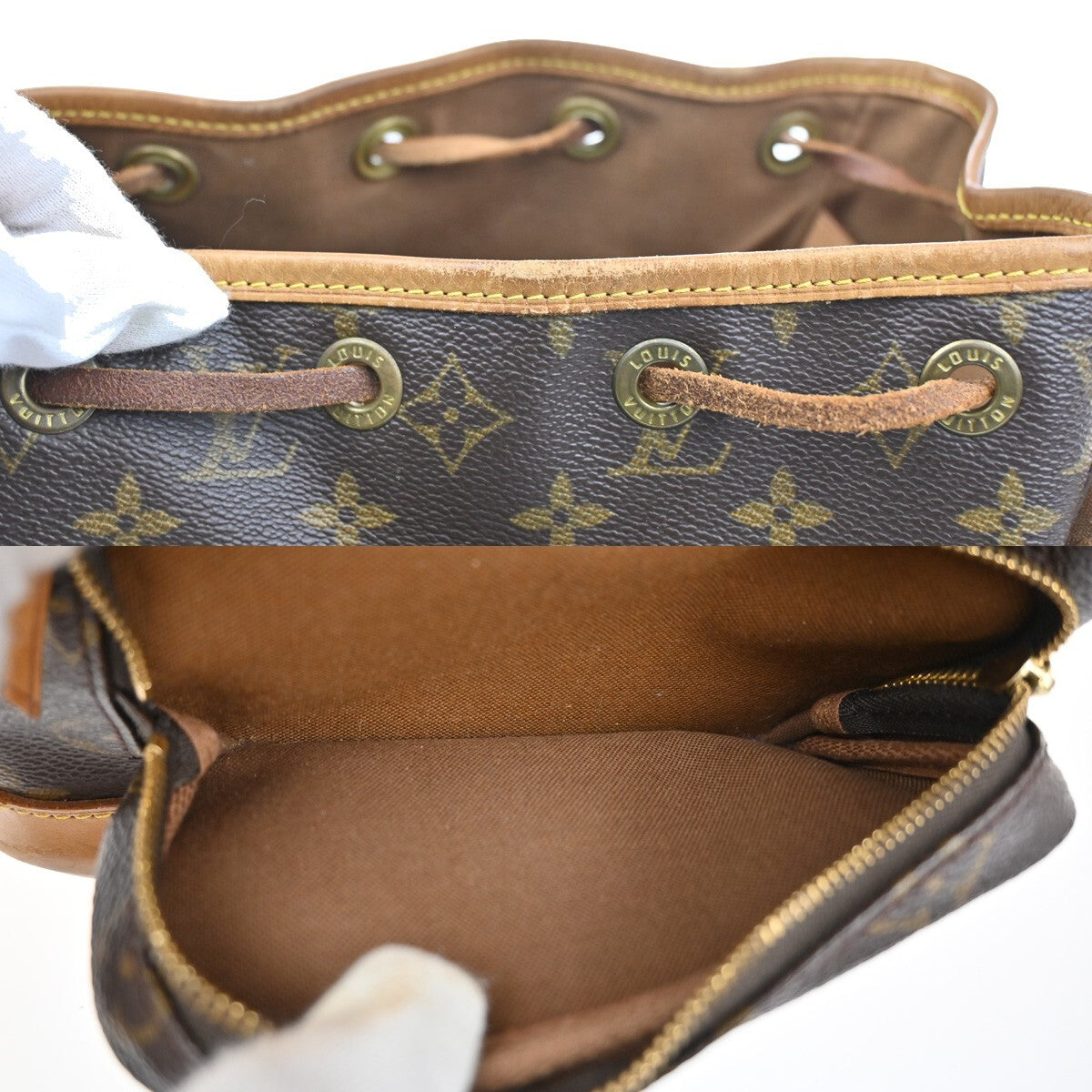 LOUIS VUITTON Montsouris MM Backpack Bag Monogram Leather Brown M51136 97EE233