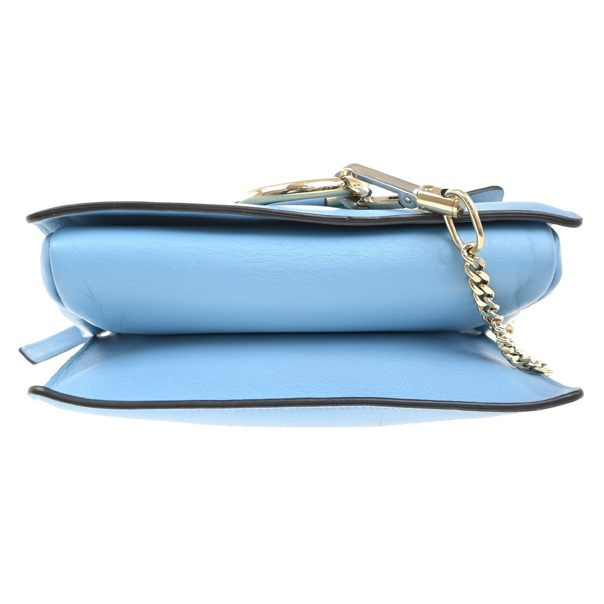 CHLOE Logo Faye Crossbody Shoulder Bag Suede Leather Blue Spain GHW 38CA694