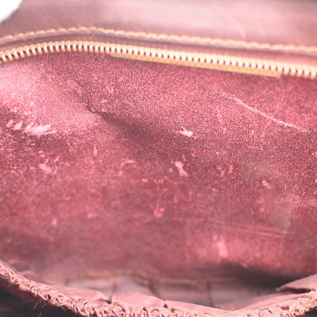 Cartier Logo Must Line 2set Clutch Hand Bag Leather Burgundy Red 07CA861