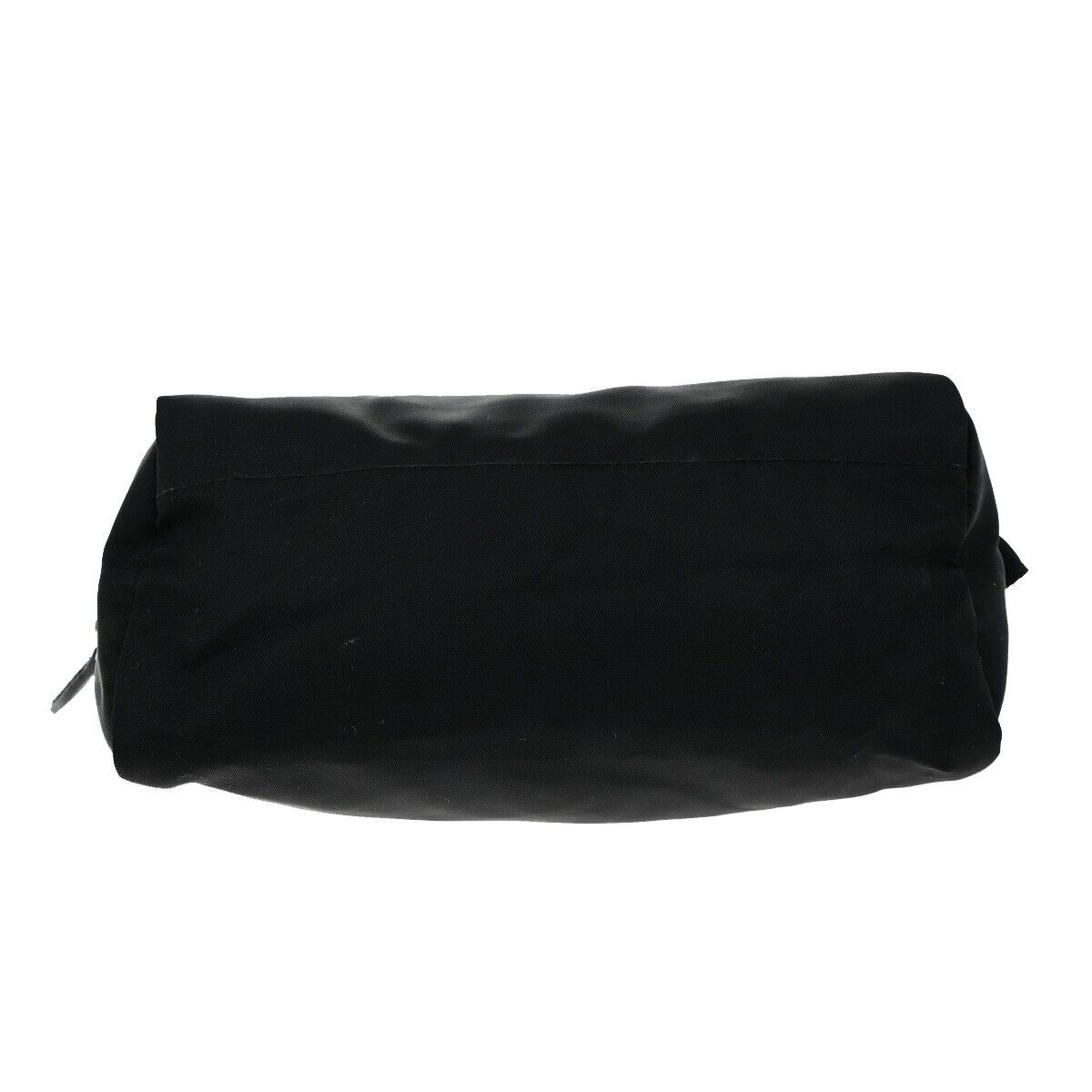 PRADA Logo Tessuto Cosmetic Pouch Nylon Leather Black Silver 32YH094