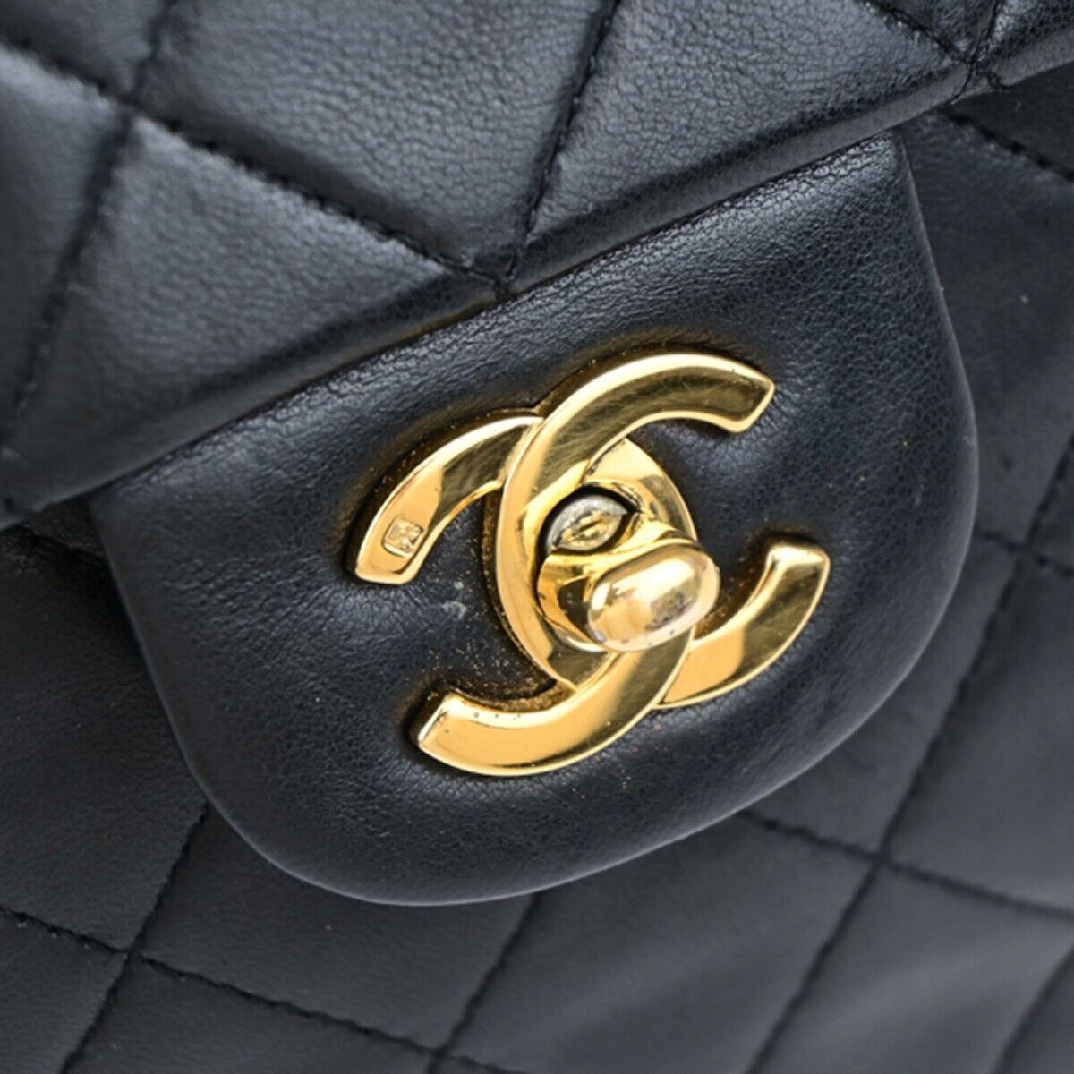 CHANEL Matelasse 25 Double Flap Chain Shoulder Bag Leather BK Vintage 344RK671