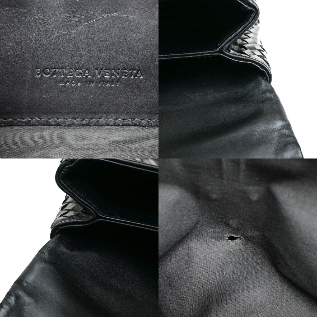 BOTTEGA VENETA Intrecciato Hand Bag Business Bag Leather Black Italy 83SH964