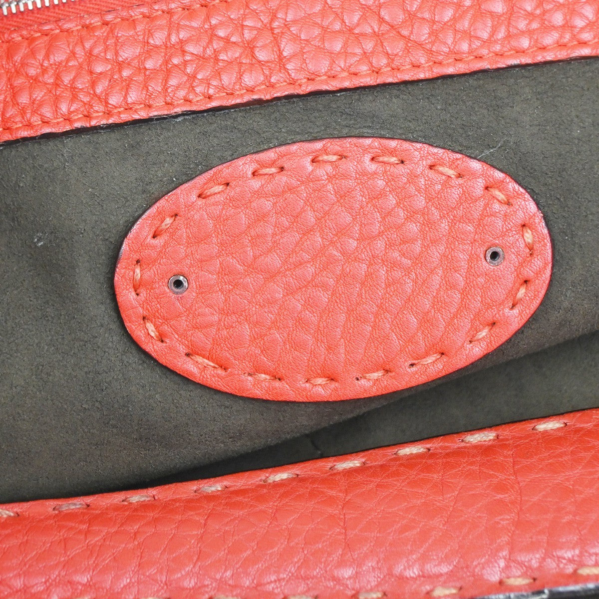 FENDI Logo Selleria Anna 2Way Shoulder Bag Leather Red SHW Italy 71YH887