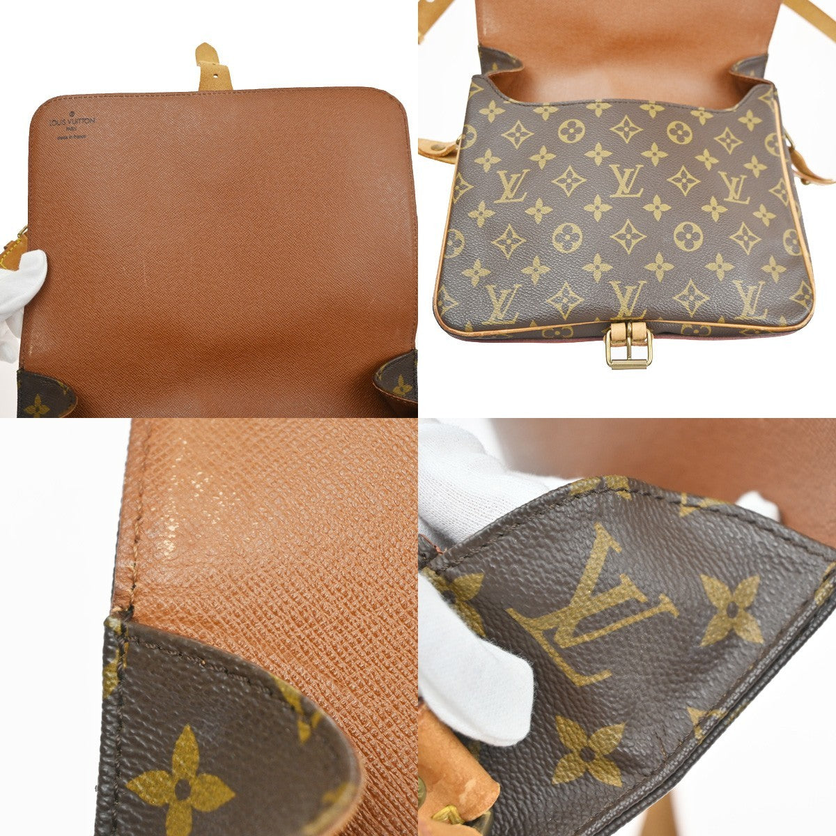 LOUIS VUITTON Cartouchiere GM Shoulder Bag Monogram Leather Brown M51252 88KC813