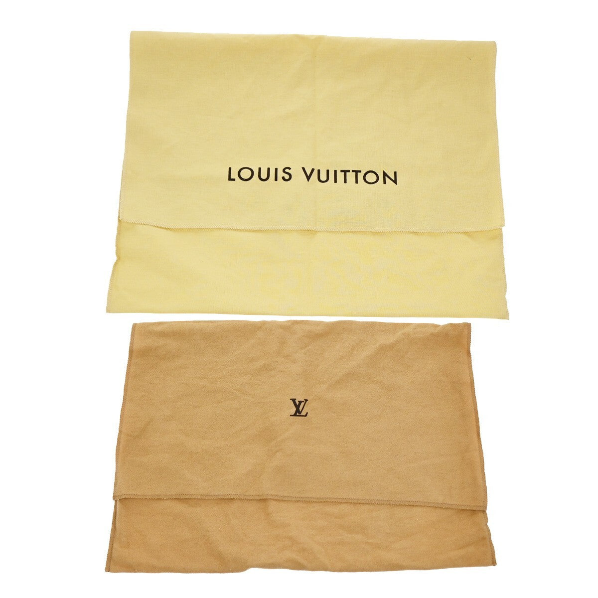 LOUIS VUITTON Logo 10 Set Dust Bag Drawstring Canvas Cotton Beige Brown 09FB554