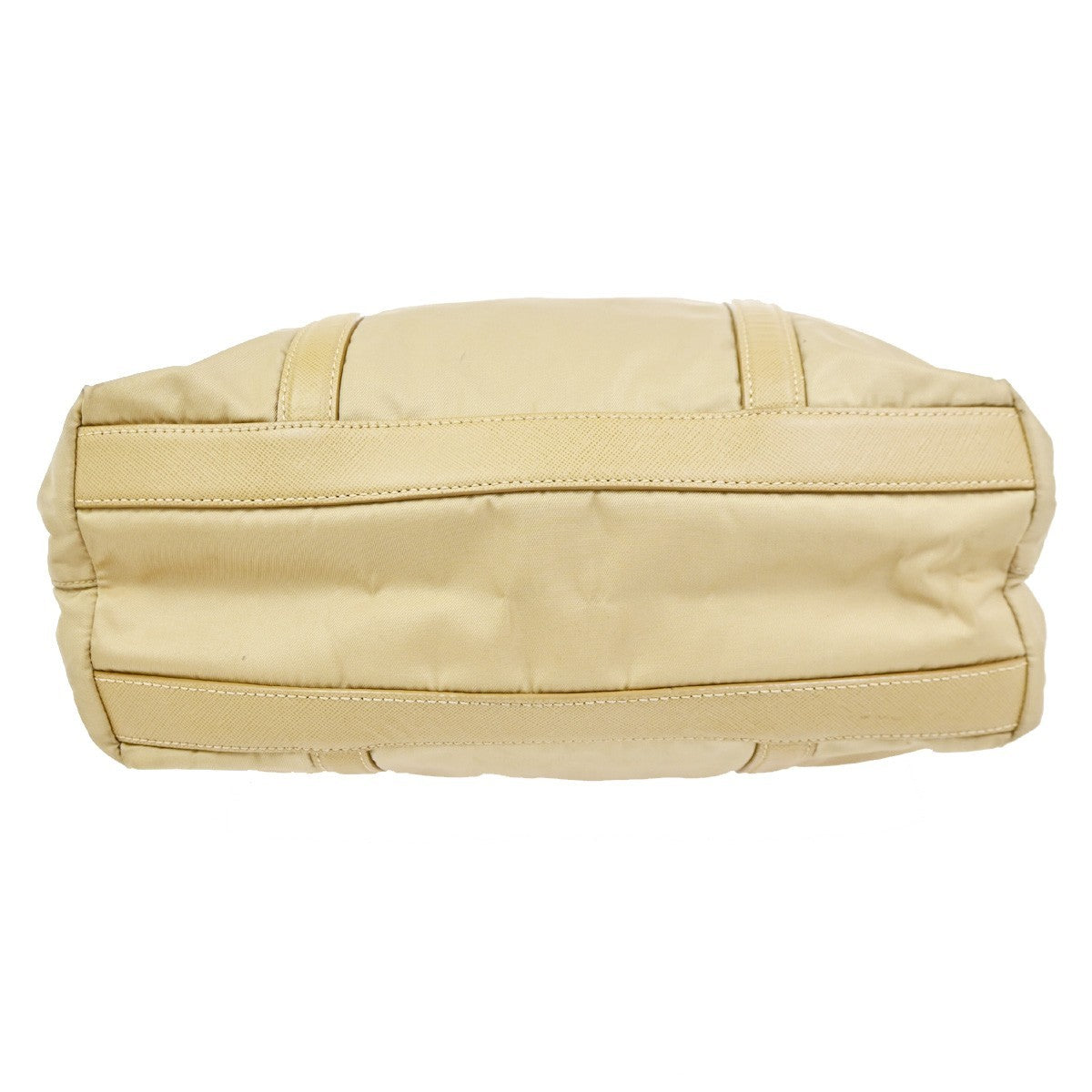 PRADA Logo Tessuto Shoulder Hand Bag Nylon Leather Beige Italy 30CA999