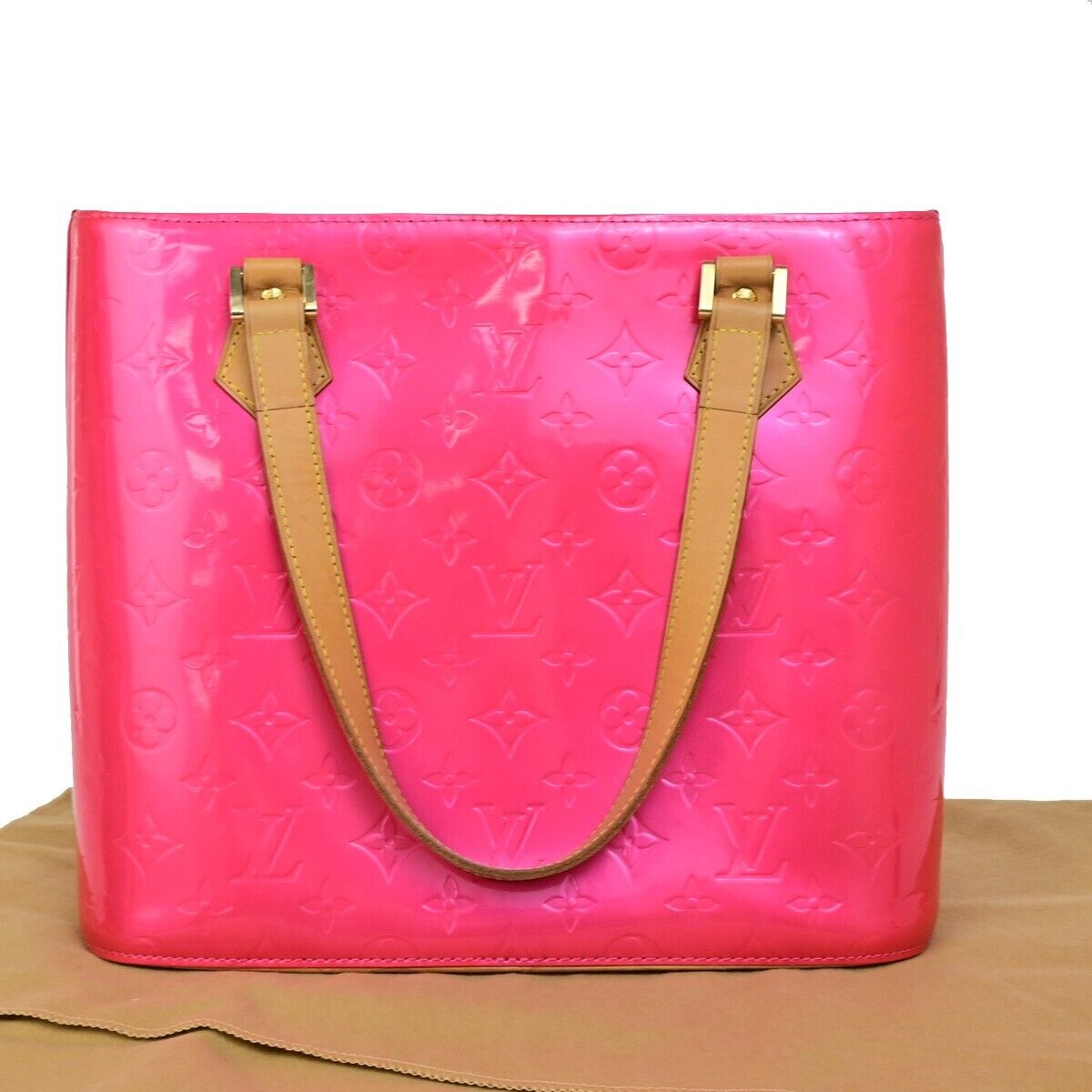LOUIS VUITTON Houston Shoulder Bag Monogram Vernis Fuchsia Pink M91219 11FB190