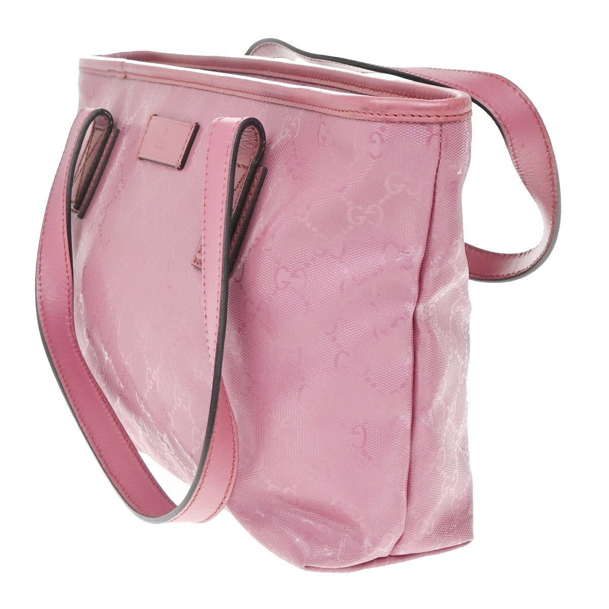 GUCCI Logo Imprime GG Pattern Shoulder Bag PVC Leather Pink GHW Italy 31KP453