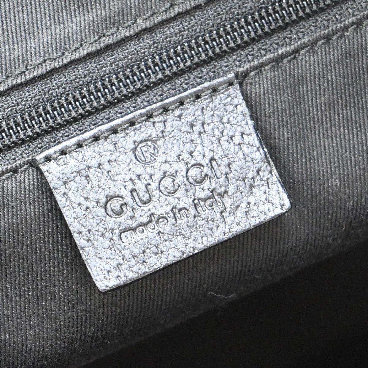 GUCCI Logo GG Pattern Shoulder Hand Bag studs Canvas Leather Black Italy 61EE316