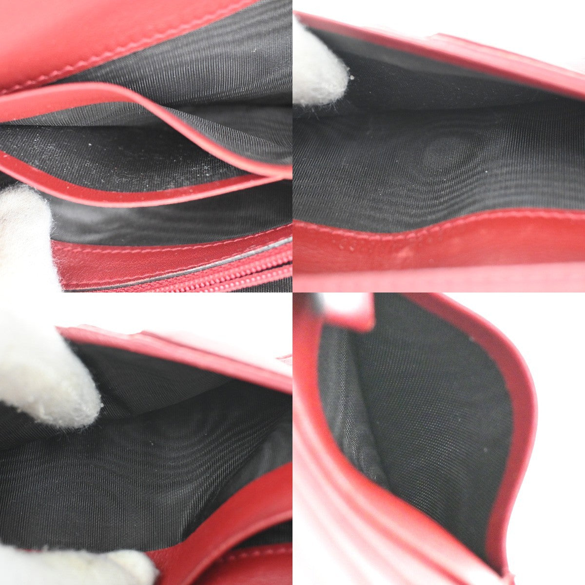 GUCCI Logo Micro Guccissima GG Pattern Long Wallet Leather Red 31CA307