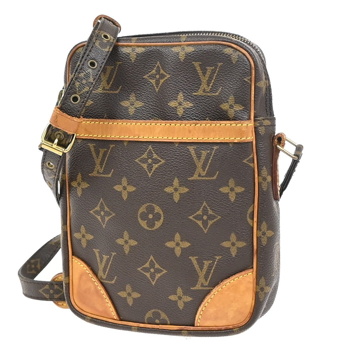 LOUIS VUITTON Danube Shoulder Bag Monogram Leather Brown France M45266 87ZA285