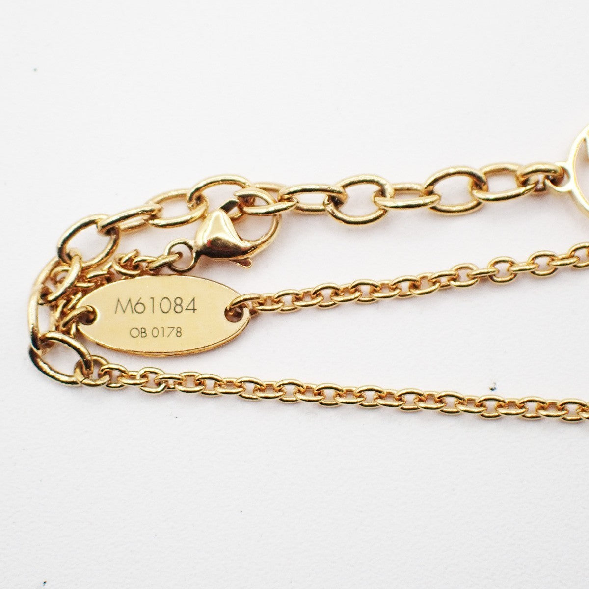 LOUIS VUITTON LV Logo Essential V Bracelet Gold-Plated Italy M61084 36RL847