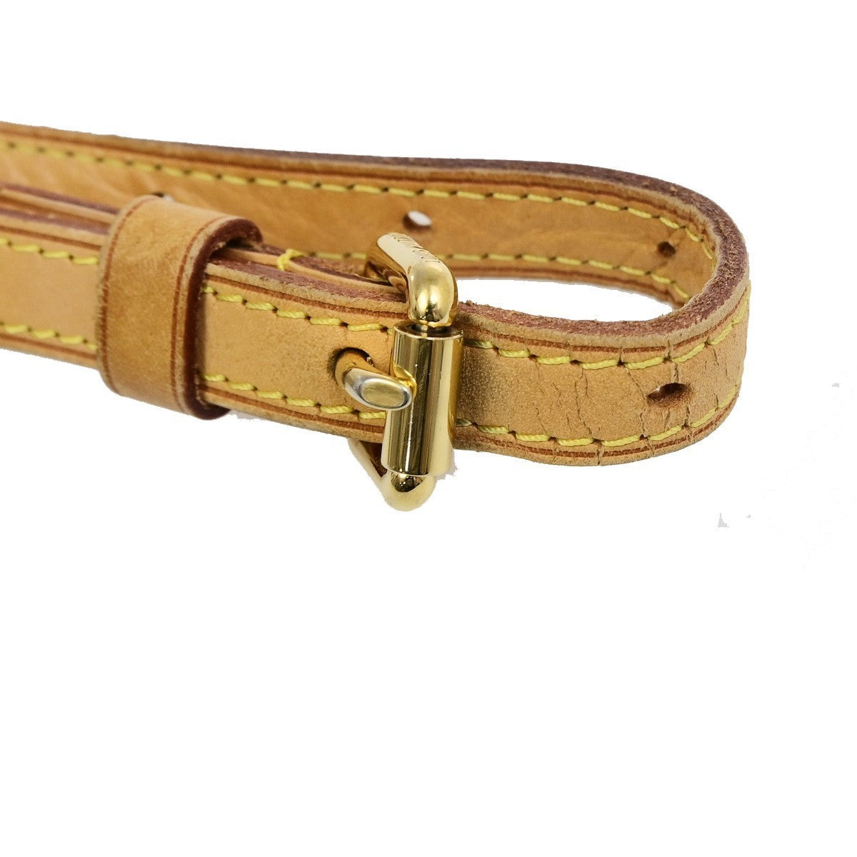 LOUIS VUITTON LV Logo Shoulder Bag Strap Leather Brown GHW 67YJ271