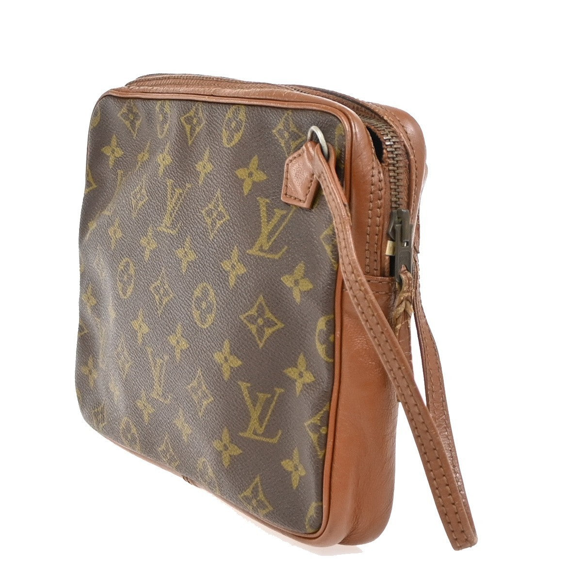 LOUIS VUITTON Logo Pochette Sports Clutch Hand Bag Monogram Leather BN 04KC585