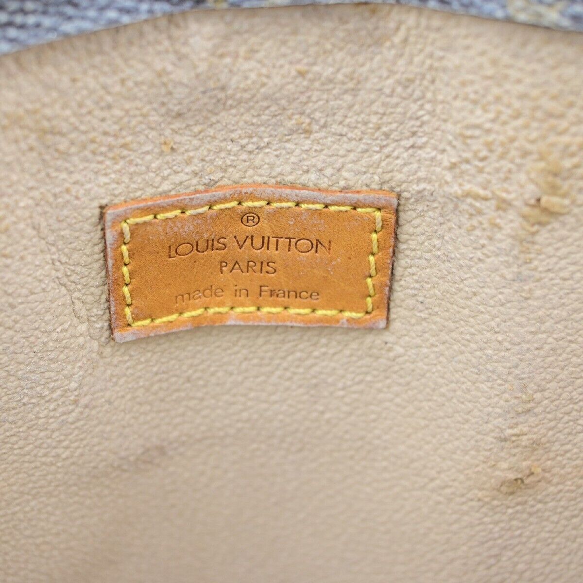 LOUIS VUITTON Logo Sac Plat Hand Tote Bag Monogram Leather Brown M51140 39ED895