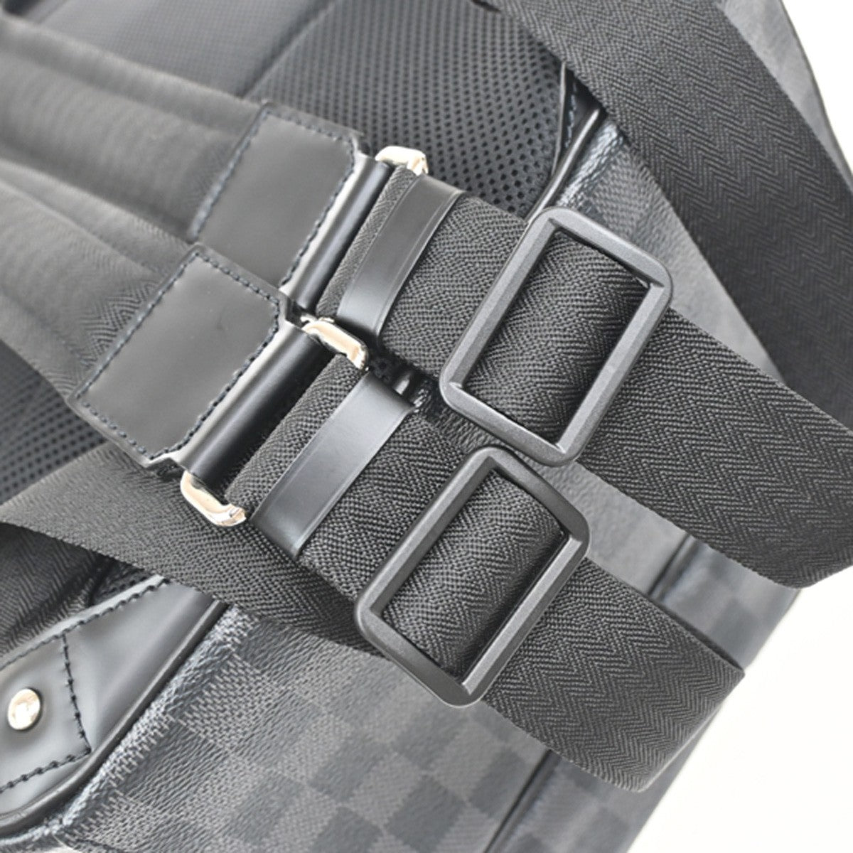 LOUIS VUITTON Michael Backpack Bag Damier Graphite Leather Black N58024 629RL413