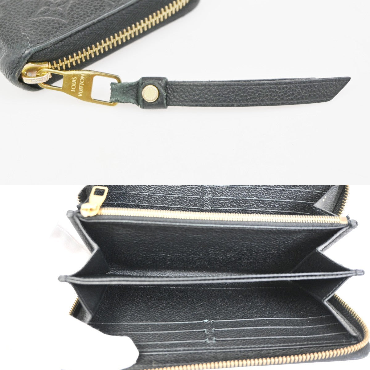 LOUIS VUITTON Zippy Wallet Long Wallet Monogram Empreinte Black M60571 80ZA255