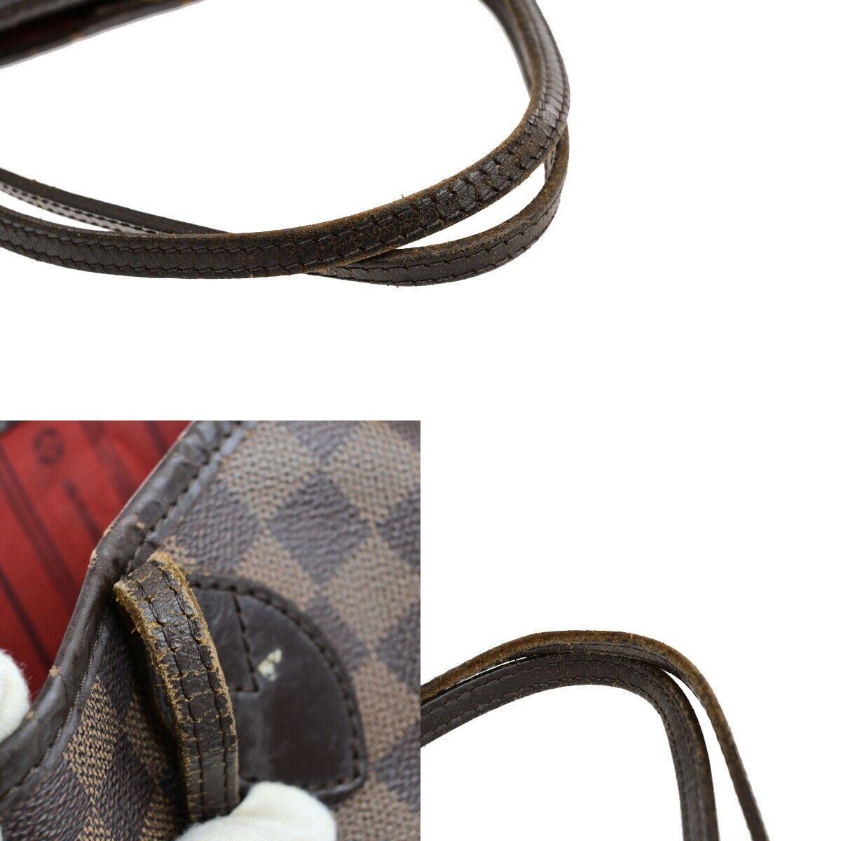 LOUIS VUITTON Neverfull MM Shoulder Bag Damier Ebene Leather BN N51105 73EB748