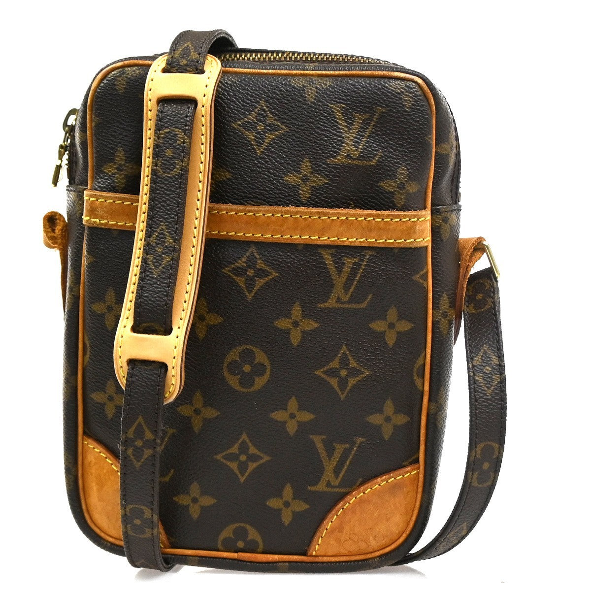 LOUIS VUITTON Danube Shoulder Bag Monogram Leather Brown France M45266 62CA839