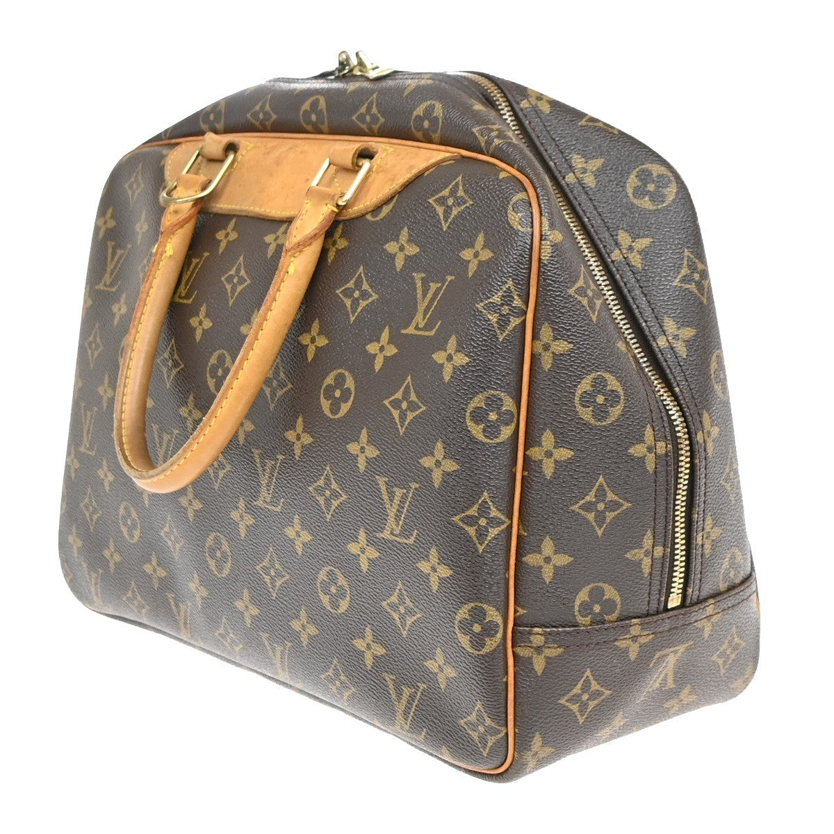 LOUIS VUITTON LV Logo Deauville Hand Bag Monogram Leather Brown M47270 32KP222