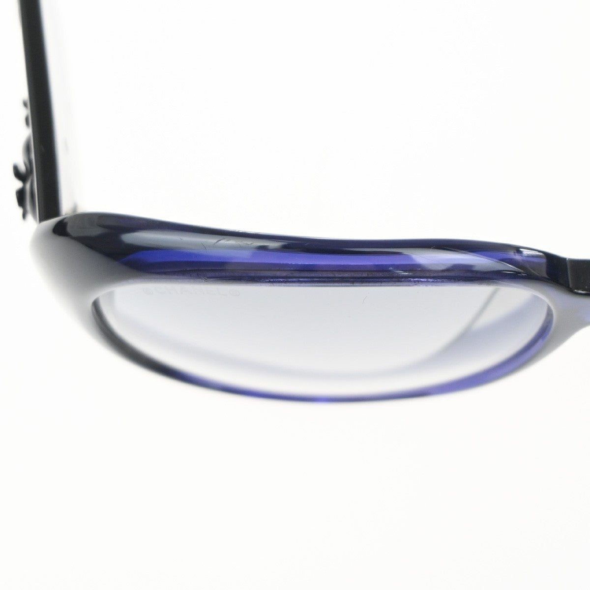 CHANEL CC Logo Camellia Sunglasses Eye Wear Plastic Blue 5113 Italy 60RL750