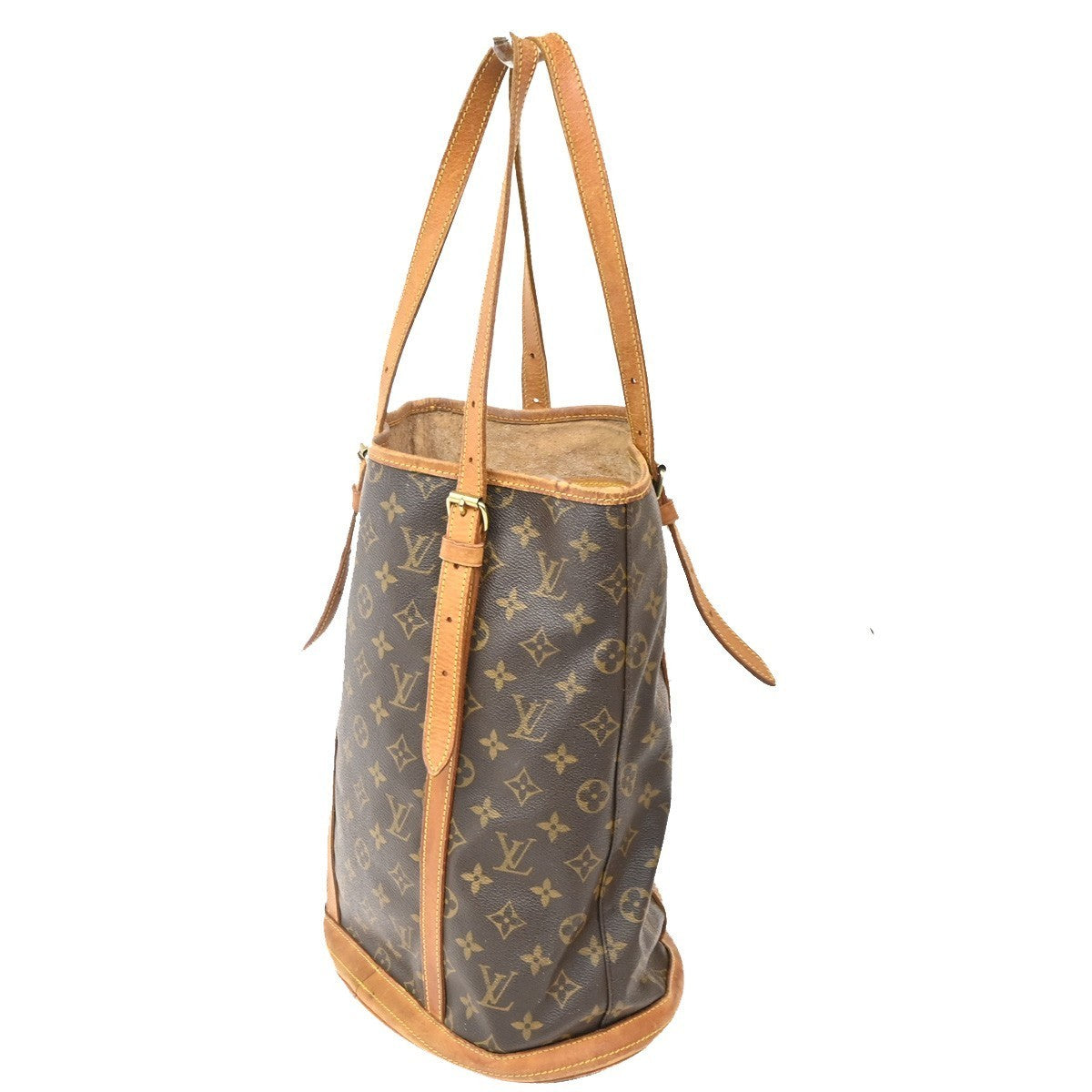 LOUIS VUITTON BUCKET GM Shoulder Tote Bag Monogram Leather Brown  M42236 69CA626