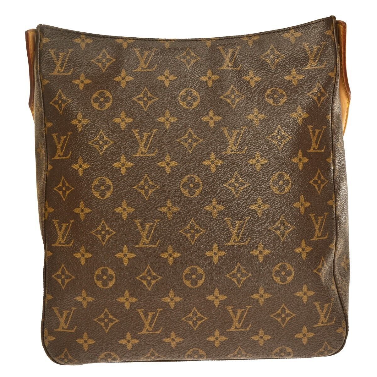 LOUIS VUITTON Logo Looping GM Shoulder Bag Monogram Leather Brown M51145 15GA174