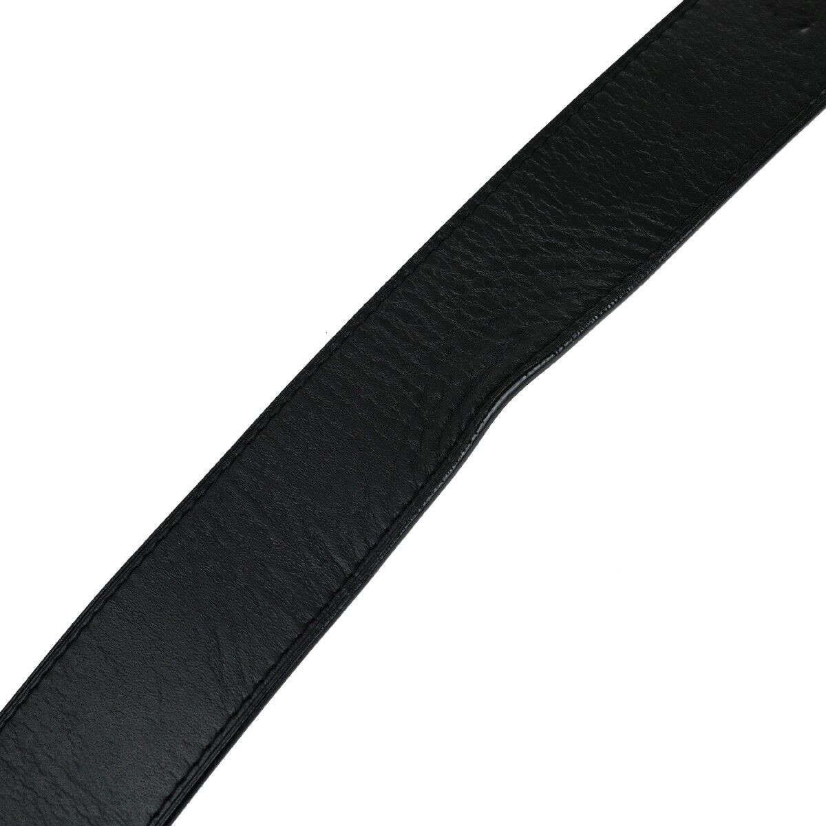 LOUIS VUITTON Logo Ceinture Jeans Belt Leather Black Silver Spain M6812 36ED272